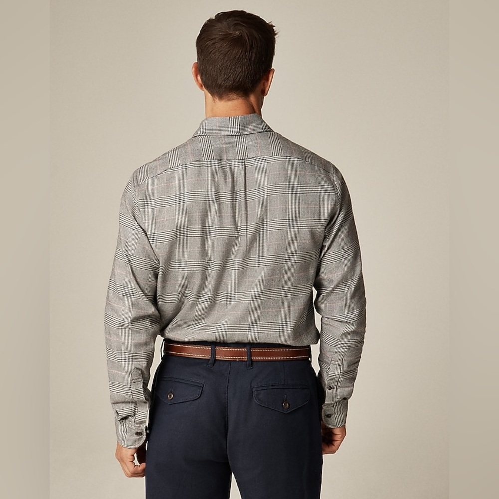 J. Crew Men's Cotton -Cashmere Blend Checkered Shirt - Picture 5 of 9
